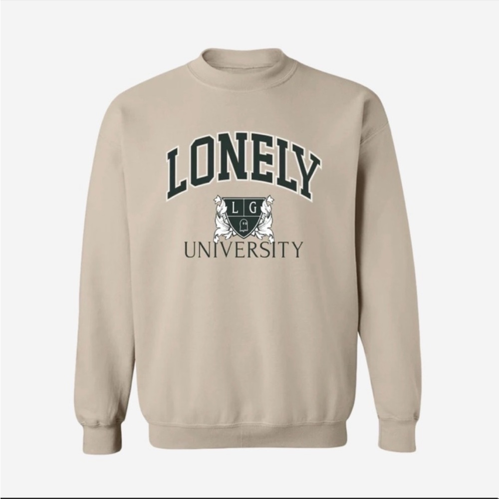 Lonely ghost university crew neck -sand